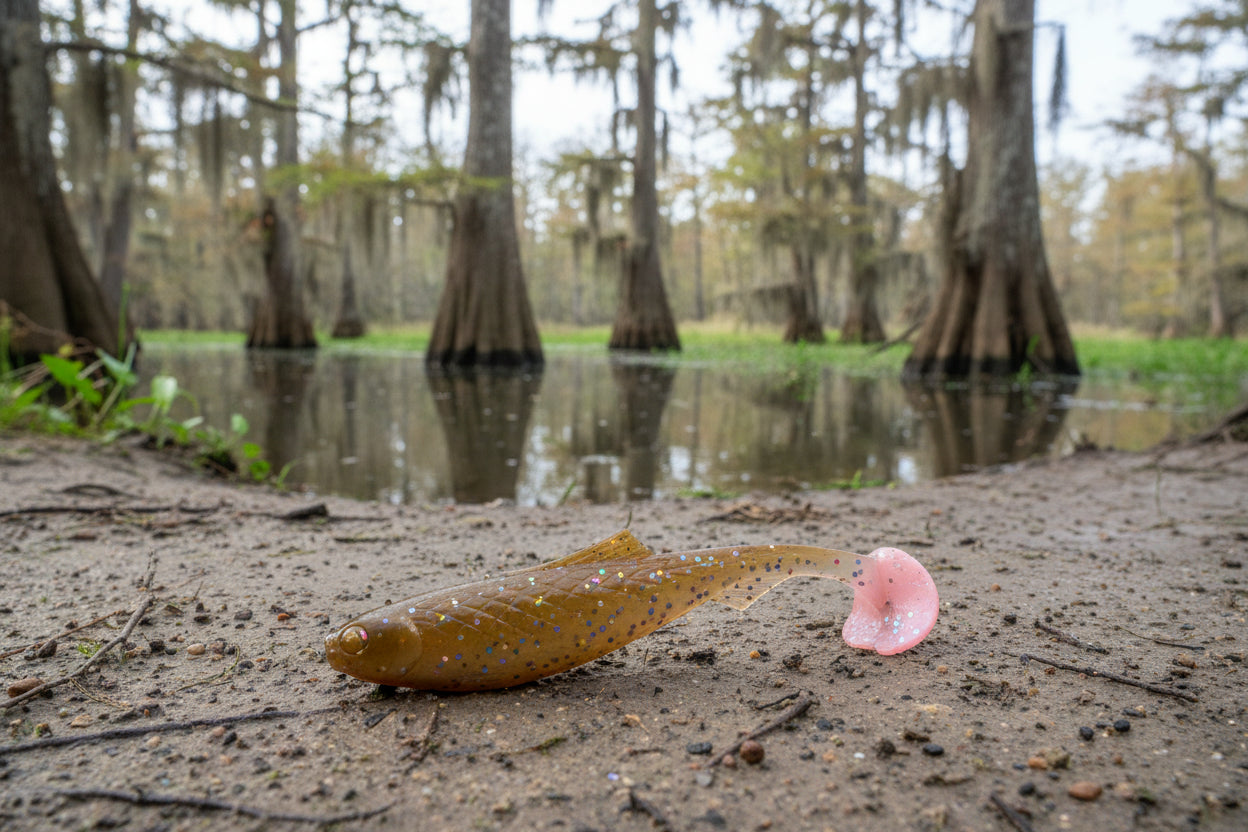 3” paddle tail (swamp water)